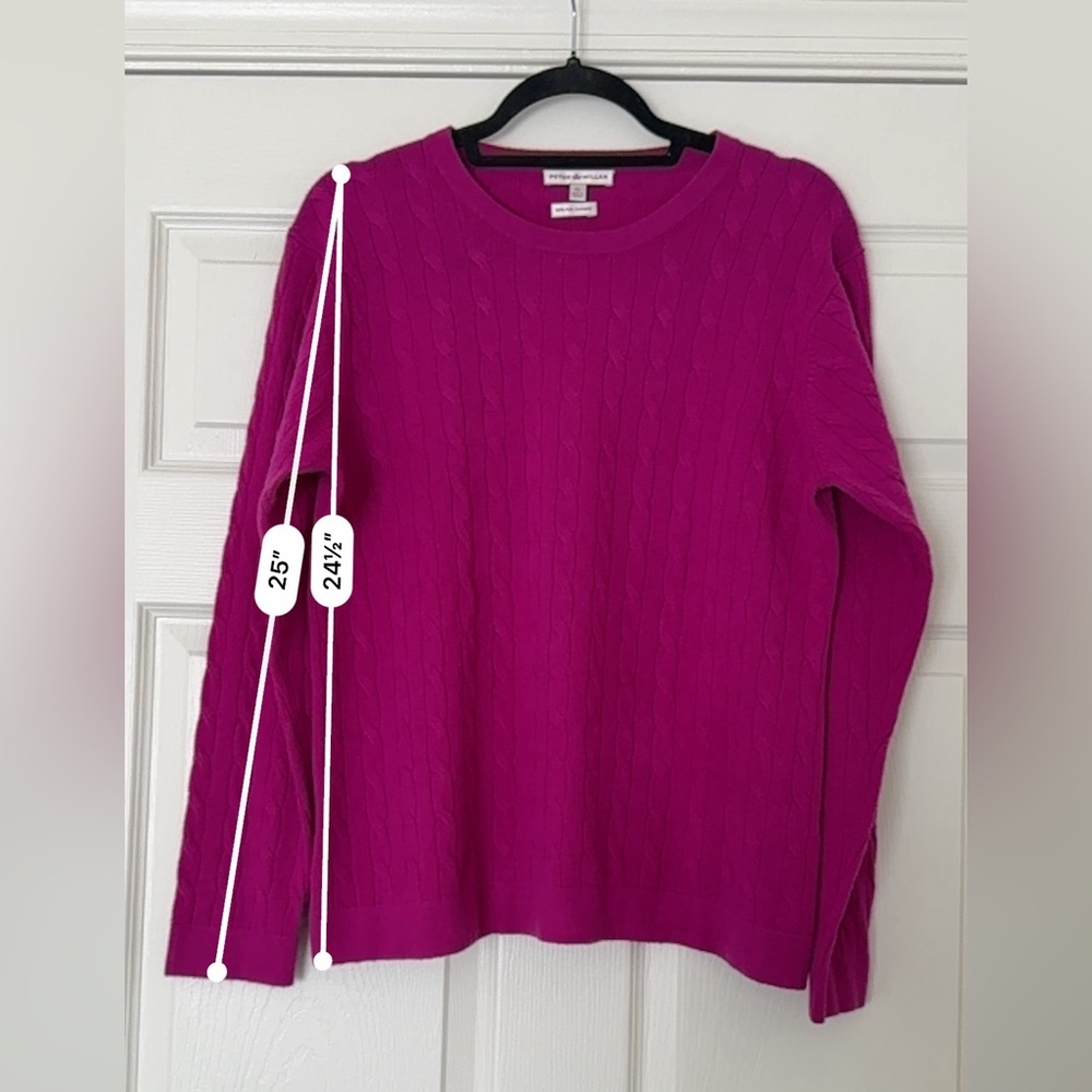 Peter Millar 100% Cashmere Cable Knit Sweater Pink Crewneck XL - Picture 6 of 7